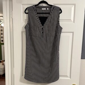 New York & Company Black and White Striped Dress